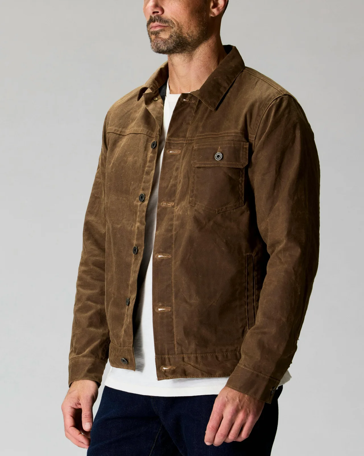 Waxed trucker jacket